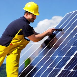 Erzeugung von Solarstrom durch Photovoltaik-Technologie