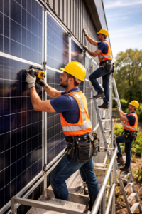 Fassadenmontage Photovoltaik